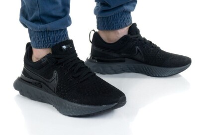New Nike Infinity React 2 Flyknit Running Shoes Athletic Training Gym Black SZS