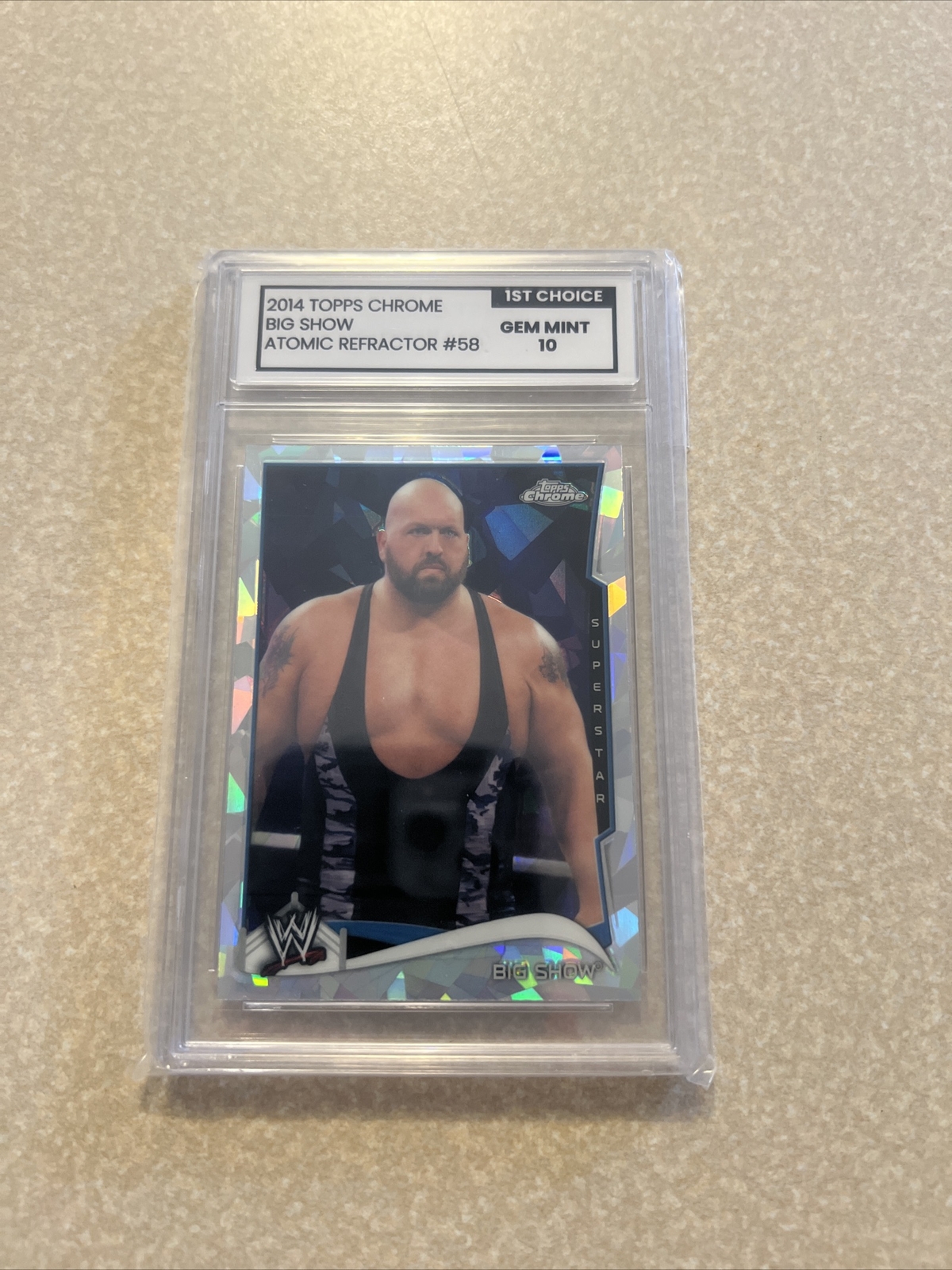 2014 Topps Chrome WWE Atomic Refractor Big Show 1St Choice Gem Mint 10