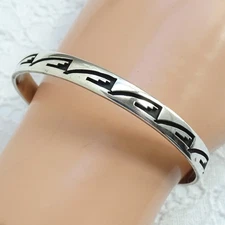 Vintage Hopi Silvercraft Guild Sterling Silver Overlay Cuff Bracelet Signed PN