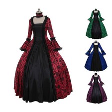 Medieval Dress Lace Long Dress Fancy Dress Lace Detailing Formal Occasion