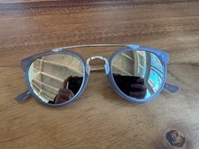 RETROSUPERFUTURE Round Men's Black Frame Silver Mirrored Sunglasses