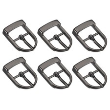 6Pcs 0.63" Single Prong Belt Buckle Oval Center Bar Buckles for Belt Black