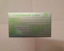 Typenschild Caterham cars seven tag  Schild  id-plate placa targhetta s93 s104