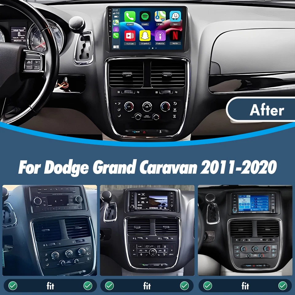 For 2011-2020 Dodge Grand Caravan Apple Carplay Car Radio Android GPS FM Stereo Foto 3 de 4