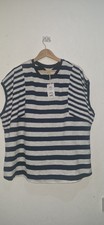 Next new with tags rrp £16 grey and dark blue stripped top Size 20 from next