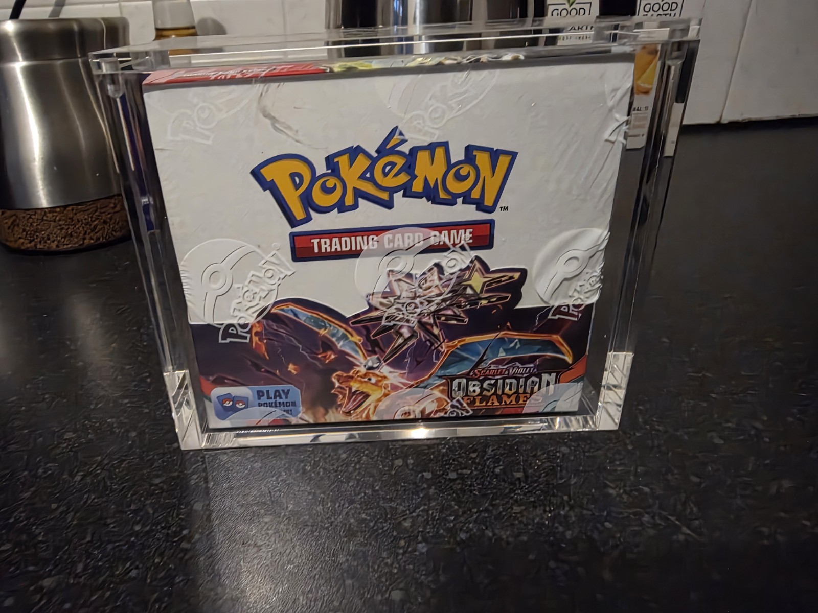 Obsidian Flames Booster Box New Factory Sealed 36 Packs With Acrylic Case