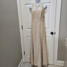 NWT Dessy Collection Vivian Diamond Wedding Bridesmaid 2940 Trumpet Gown Sz 12