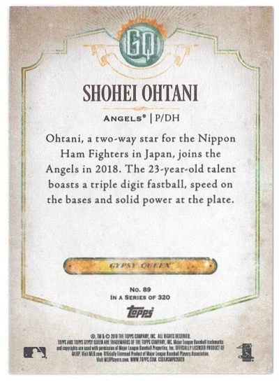 2018 Topps Gypsy Queen green retail - No. 89 Shohei Ohtani RC - Image 2 of 2