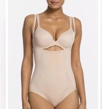 Spanx 10129R Women's Open-Bust Control Firm Panty Bodysuit Size XL beige