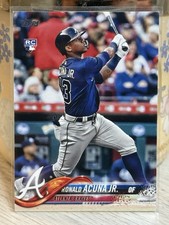 2018 Topps Update Ronald Acuña Jr RC US250 Atlanta Braves Rookie Card Sharp. rookie card picture