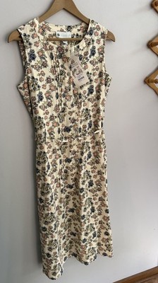 NEW Ella Simone Vermont Country Store Linen Blend Floral Midi Dress Women s Sz S