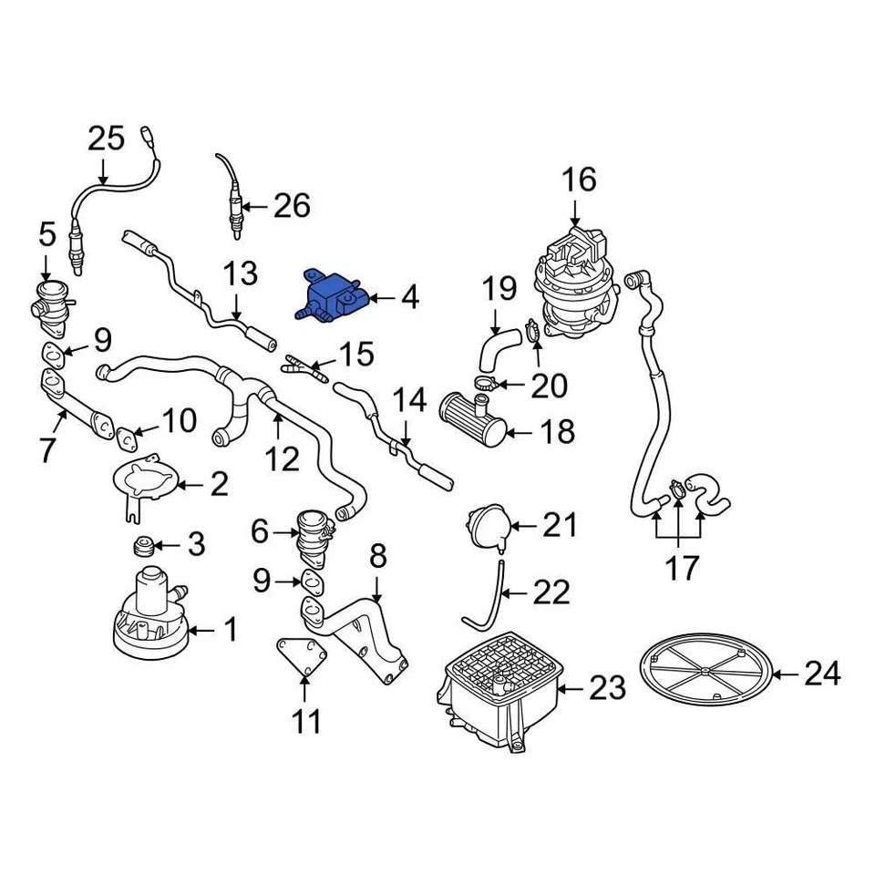 For Audi S4 2000-2002 Audi 078133517H Vapor Canister Purge Solenoid - Изображение 3 из 3