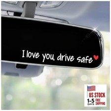 2X I Love You Drive Safe Mirror Sticker, Cute Car I Love You - White