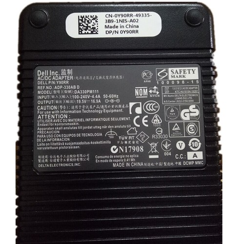 NEW For DELL Alienware M17 R4 M18X power adapter DA330PM111 19.5V 16.9A 330W - Afbeelding 2 van 3