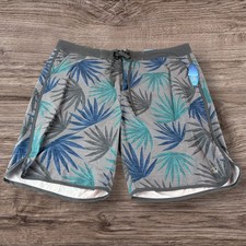 Wave Zone Swim Trunks 42 Blue Palm Board Shorts liner Mens Pockets NWT 798 