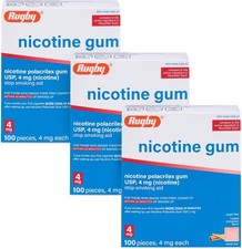 Rugby Nicotine Gum 4mg Coated Cinnamon 3 boxes 300 pieces