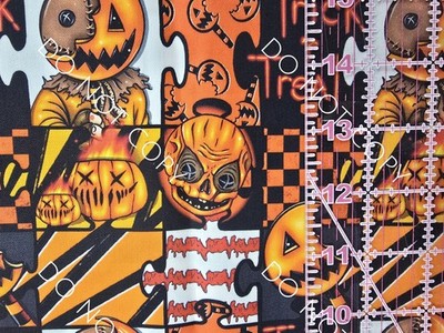 Custom 100% Cotton Woven Fabric Horror Movie Sam Trick Treat By The 1/4 Yd 9x56