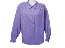 Bluse, Tunika, Lila mit Glanzstreifen, Sportlich-Elegant, Lange Ärmel, Gr 44/46