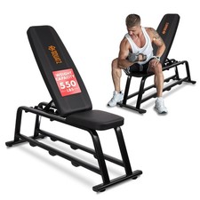Adjustable Flat Weight Bench For Full-Body Workout Foldable Bench Press For H...