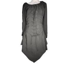 Medieval Gothic Black Corseted Tunic Dress