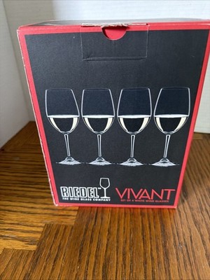 riedel wine glasses Vivant 4 White Wine Glasses 4 Oz Tasting Crystal Germany