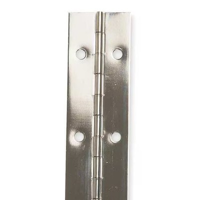 Piano Hinge, Steel, Full Surface Mounting, 5/8 In Leaf W X 48 In Leaf H, Bright