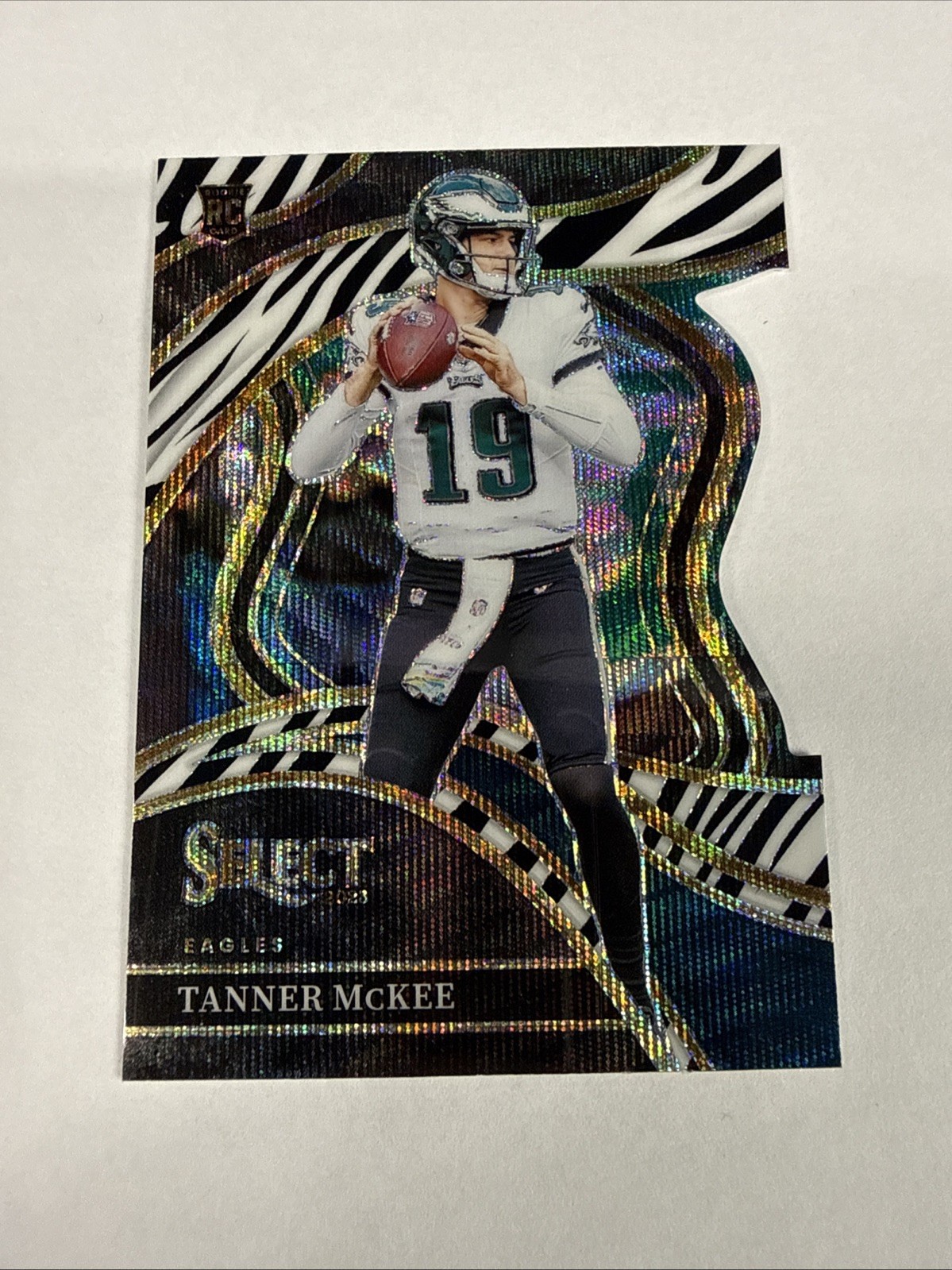 2023 Panini Select - Club Level Tanner McKee Rookie #218 Zebra Prizm (RC)