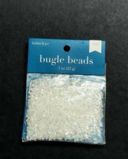 Glass bugle Beads white colors size 10/0 ,20 grams.