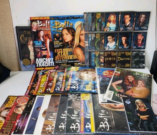 Huge 98 Piece Buffy the Vampire Slayer Lot Magazines, Poster, Fan Club, Comics..