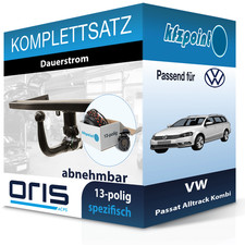 Für VW Passat Alltrack 10- ORIS Anhängerkupplung abnehmbar + 13polig E-Satz neu