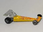 Vintage 1975 Hot Wheels Flying Colors Diecast Yellow Inferno Dragster Hong Kong