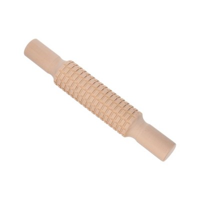 Wood Clay Roller 8 Inch Embossed Rectangle Texture Modeling for Clay Baking DIY