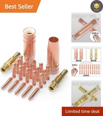 Copper MIG Welding Kit: 20 Tips & 4 Nozzles for Enhanced Welding Performance