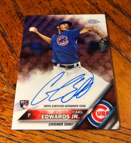 Carl Edwards Jr. #RA-CE 2016 Topps Chrome Rookie Autographs card