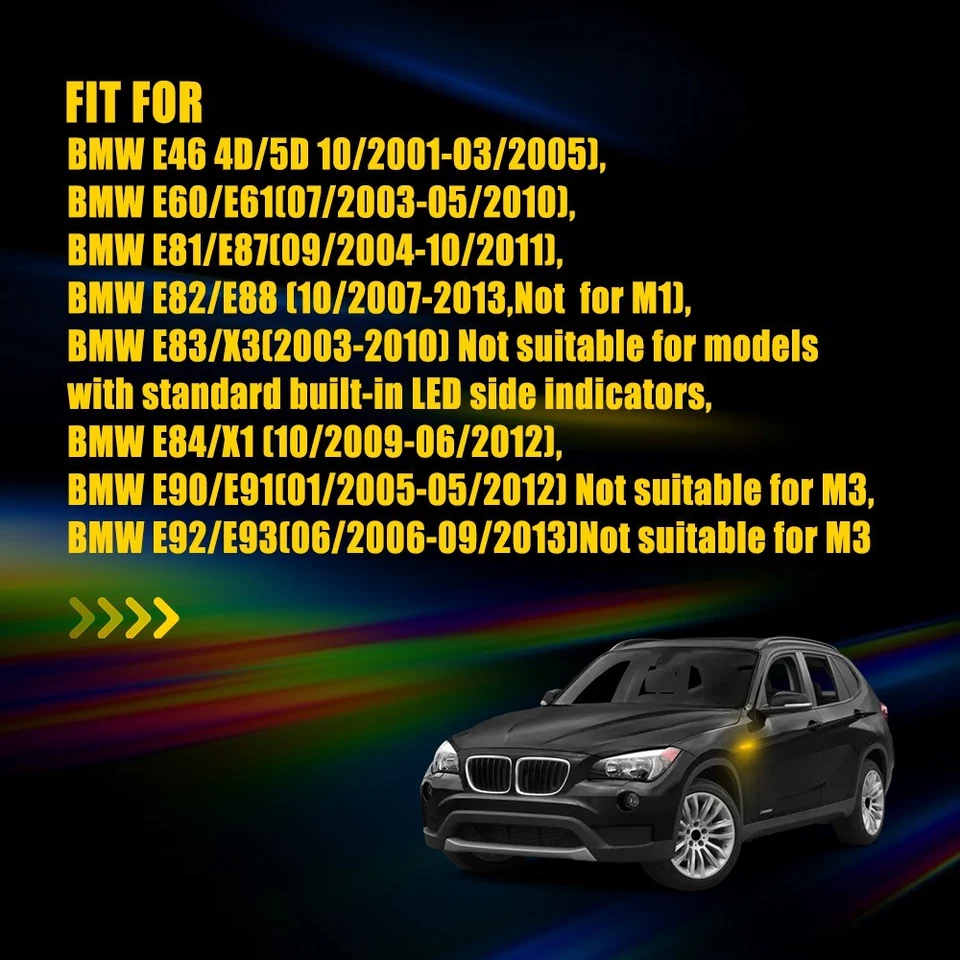 Ajuste BMW 325i 328i Guardabarros Ahumado LED Marcador Lateral Señal Secuencial Luz de Giro 2X Foto 3 de 4