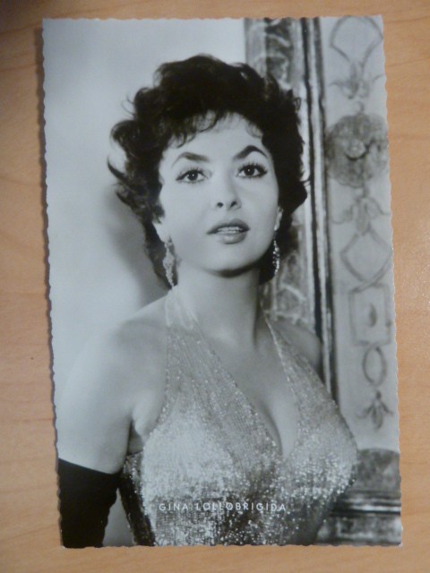 -ö- Gina Lollobrigida, Autogramm-/Fotokarte (unsigniert), Kunst und Bild V138