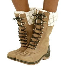 Sorel Whistler Tall Leather Winter Boots Size 7 Camel Brown Snow Waterproof