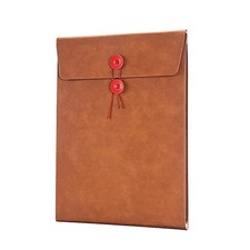 PU Leather File Folder Document Holder Filing Envelope Project File A4 Brown