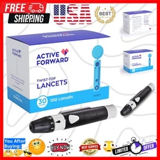 Microlet Lancing Device with 100 Lancets - Effortless and Gentle Blood Sampling