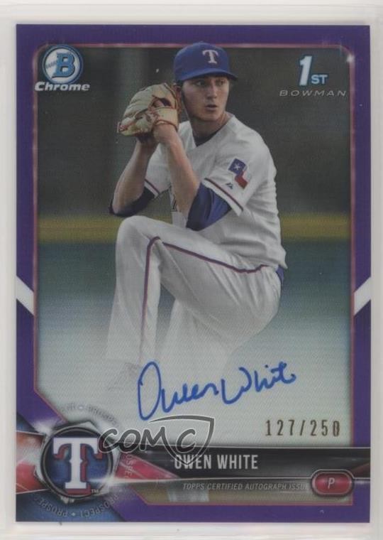2018 Bowman Draft Chrome Pick Purple Refractor /250 Owen White #CDA-OW Auto 02d2
