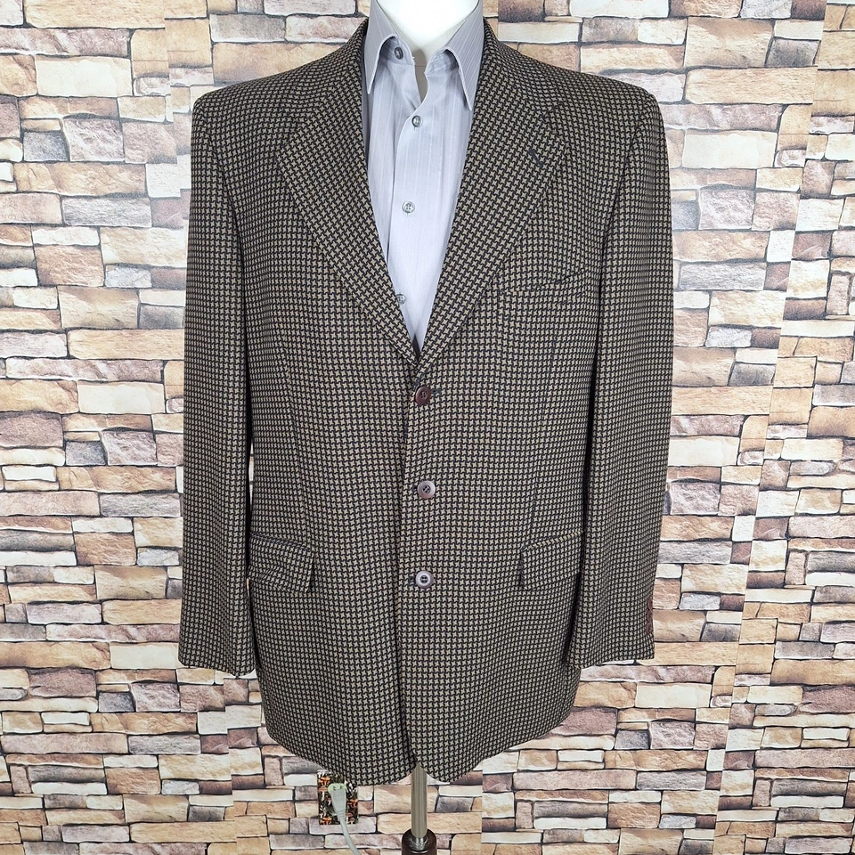 Bachrach Mens 42L Sport Coat Muticolor Star Check 3 Button VL Wool - Image 4 of 4
