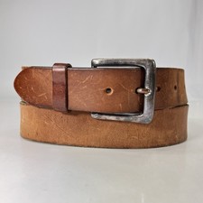 Roundtree Yorke Wide Brown Italian Full Grain Leather Dress Belt - Men Size 36