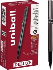 Uni-ball 60025 Deluxe Stick Roller Ball Pen, Micro 1 Count Pack of 1 , Black