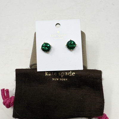 KATE SPADE - Bright Ideas Emerald Simulant Stud Earrings In Kate Spade Box