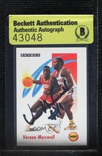 BAS 1991-92 Skybox Vernon Maxwell #104 Authentic Auto 3c7