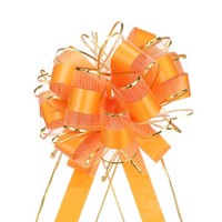 "10Stk 8\" GroßE Ziehschleife Mit Goldrand, Geschenkverpackung Schleife Hellorange"
