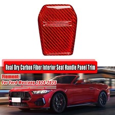 Real Dry Carbon Fiber Interior Seat Handle Panel Trim For Ford Mustang 2024-2025