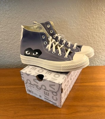 Size men s 8 womens 6 Comme des Garçons PLAY x Converse Chuck 70 High Steel Gray