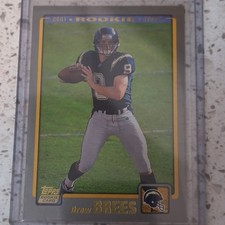 Topps 2001 Drew Brees Rookie Base Set #328 San Diego Chargers NFL Football Card. rookie card picture