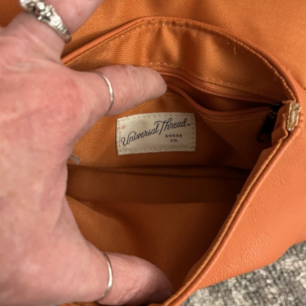 Universal Threads Orange Simulated Leather Clutch… - image 7